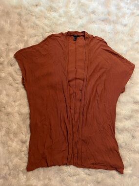 Forever 21 Rust Open-Front Short Sleeve Tunic